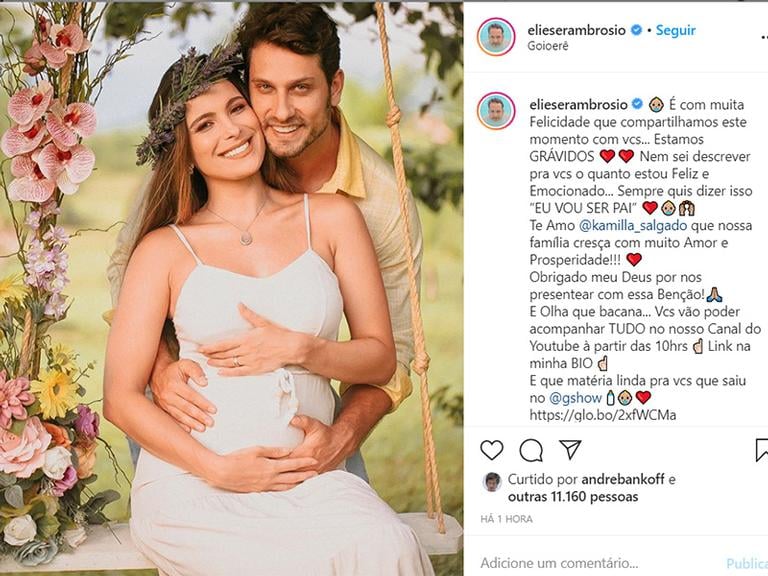 Ex-BBBs Eliéser e Kamilla Salgado anunciam que vão ser pais
