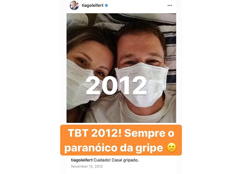 Tiago Leifert surpreende ao mostrar foto rara com a esposa, Daiana Garbin