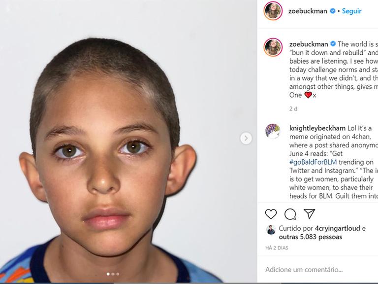 Filha de ator de Friends raspa o cabelo aos 9 anos de idade