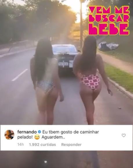 Fernando deixa comentário ao ver Maiara de biquíni em vídeo com a irmã