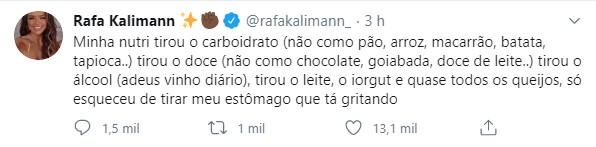 Rafa Kalimann revela início de nova dieta