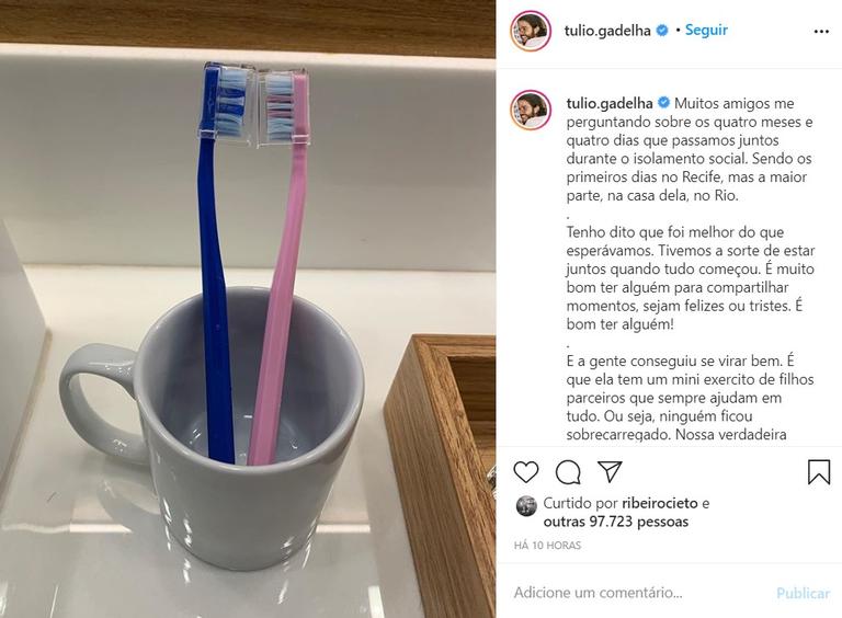 Túlio Gadêlha revela detalhes da rotina de casal com Fátima Bernardes 