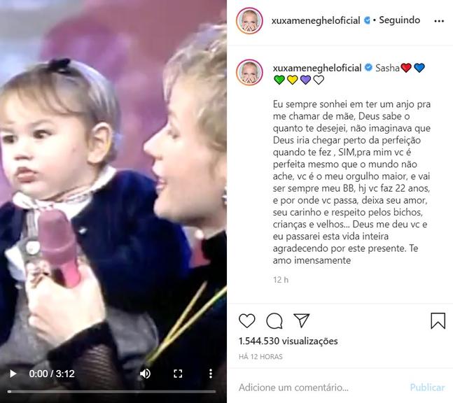 Xuxa Meneghel comemora aniversário de 22 anos da filha, Sasha