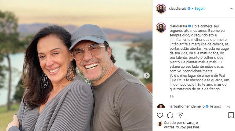 Claudia Raia comemora aniversário de Jarbas Homem de Mello