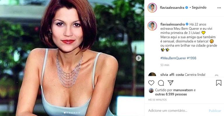 Flávia Alessandra comemora 22 anos da novela 'Meu Bem Querer'