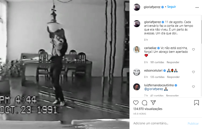 Glória Perez relembra vídeo da filha Daniella dançando