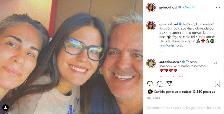 Gloria Pires celebra aniversário da filha, Antonia Morais