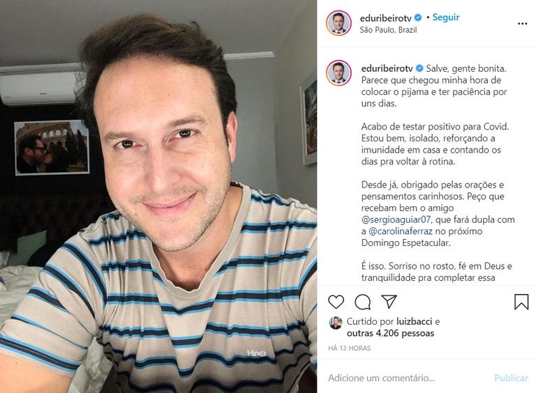 Jornalista da Record, Eduardo Ribeiro testa positivo para coronavírus 