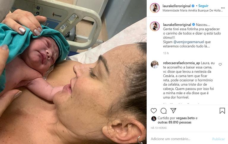 Laura Keller dá à luz primeiro filho, Jorge Emanuel