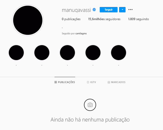 Manu Gavassi arquiva todas as fotos do Instagram