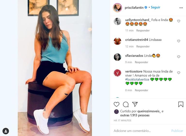 Priscila Fantin escolhe desenho inusitado para nova tatuagem, Celebridades