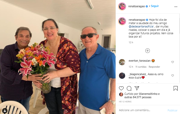 Renato Aragão se reúne com Dedé Santana 