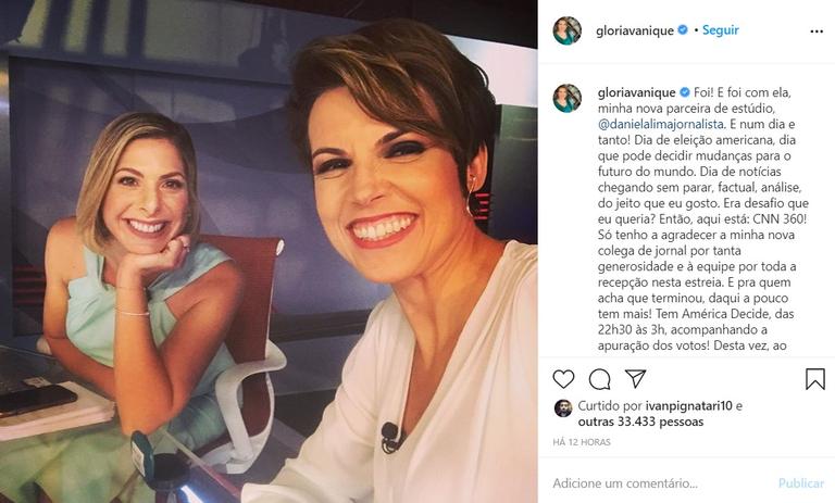 Gloria Vanique celebra estreia na CNN Brasil