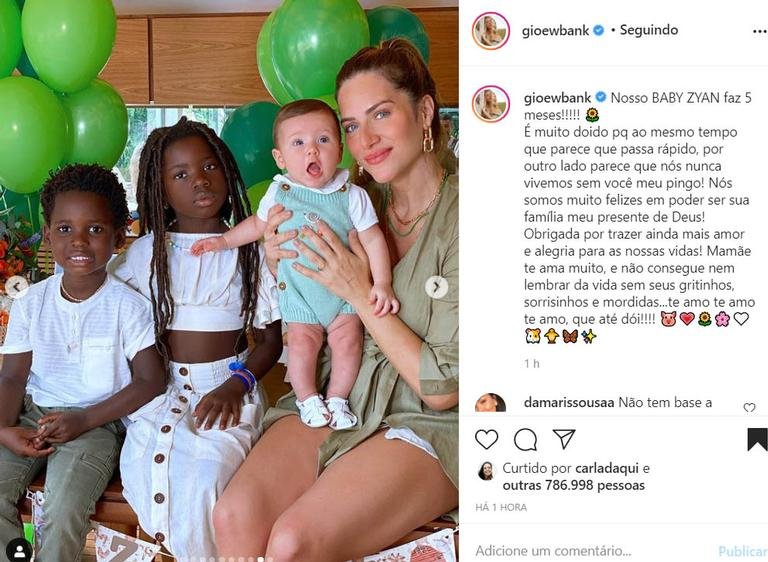 Giovanna Ewbank reúne a família