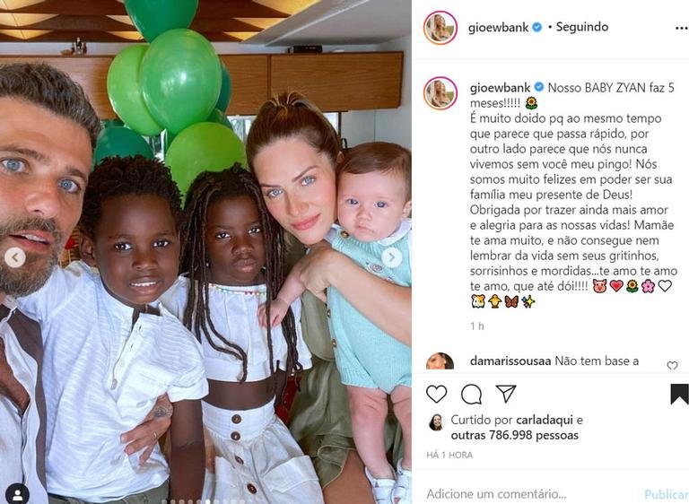 Giovanna Ewbank reúne a família
