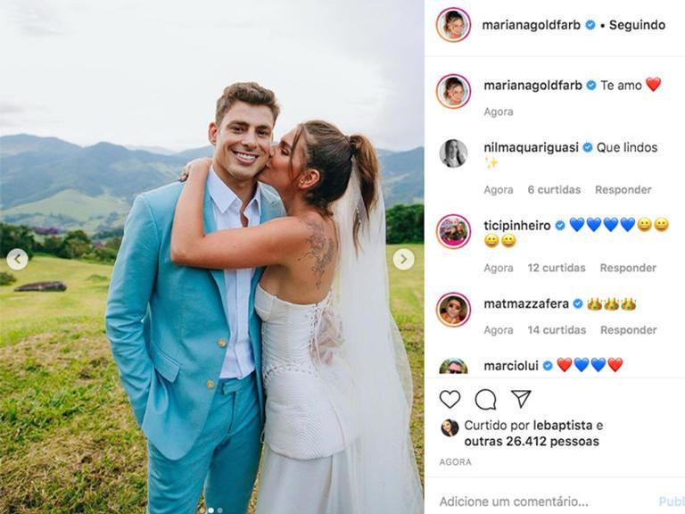 Mariana Goldfarb relembra seu casamento com Cauã Reymond