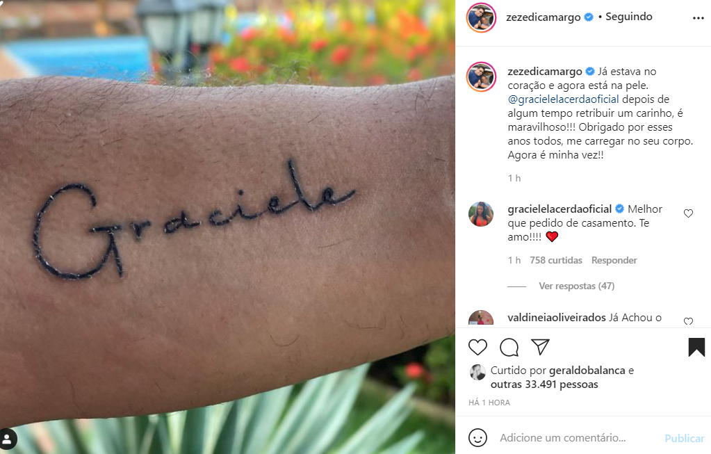 Tatuagens de Zezé Di Camargo