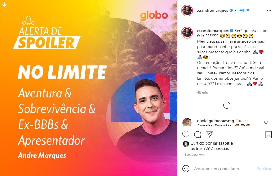 No Limite: Globo anuncia André Marques como novo apresentador
