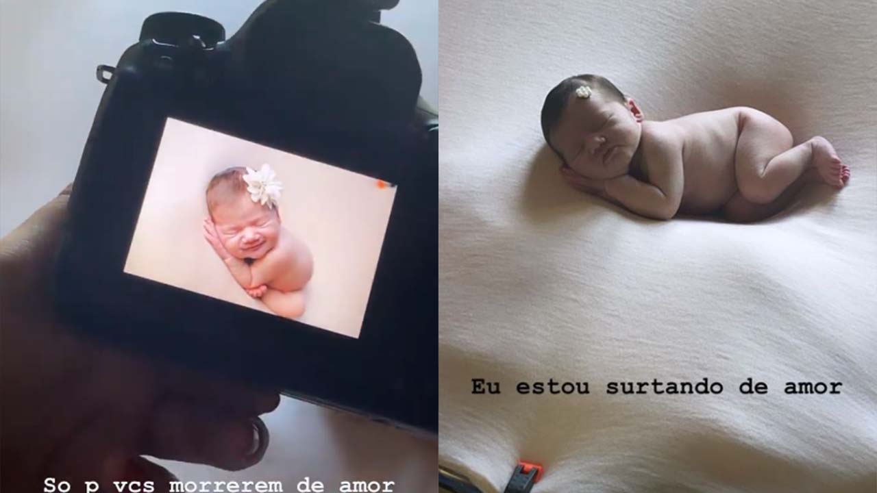 Virginia Fonseca mostra os bastidores do ensaio newborn da filha