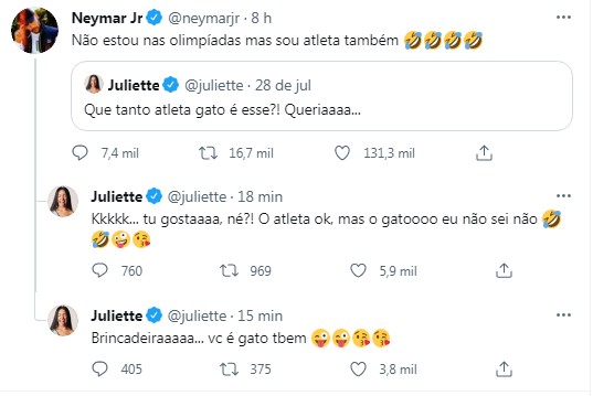 Juliette responde comentário de Neymar