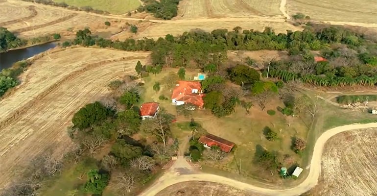 Vista aérea da fazenda de Tarcísio Meira