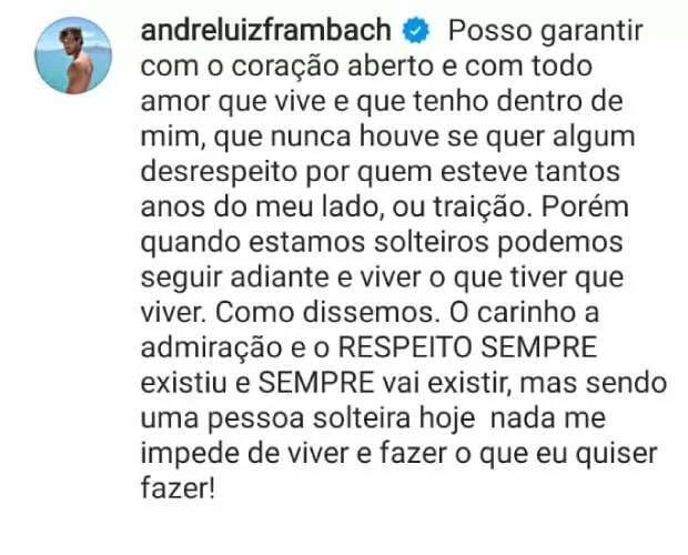 André Luiz Frambach nega traição à ex com Larissa Manoela