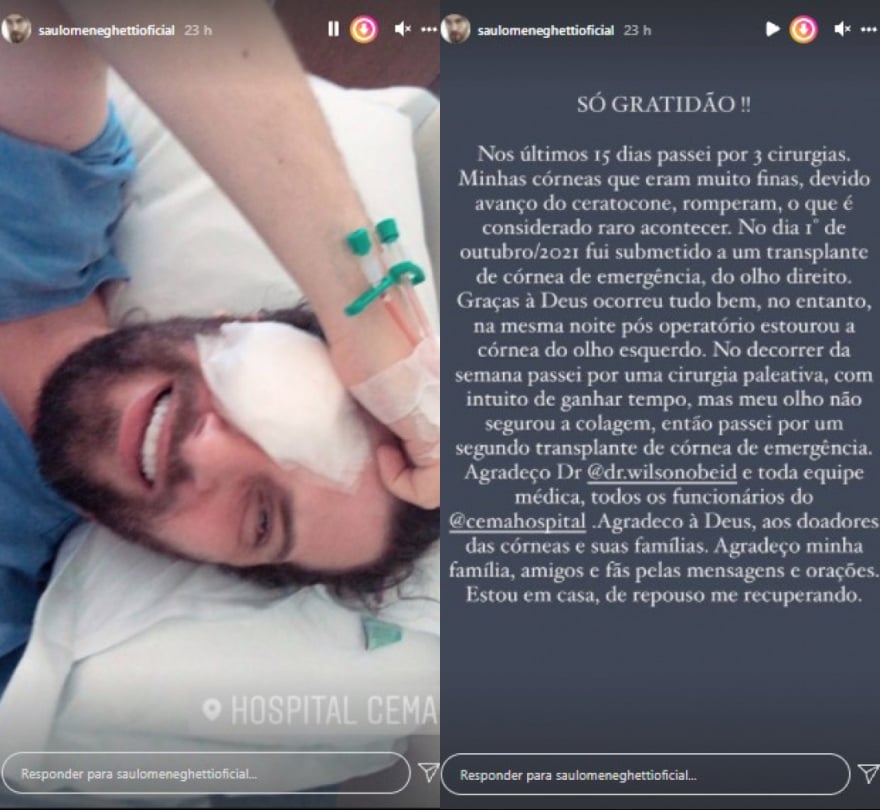 Saulo Meneghetti passa por transplante de emergência
