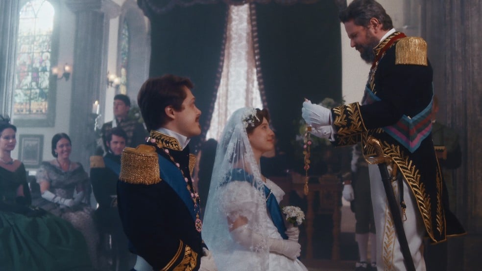 Casamento de Isabel (Giulia Gayoso) e Gastão (Daniel Torres) em Nos Tempos do Imperador