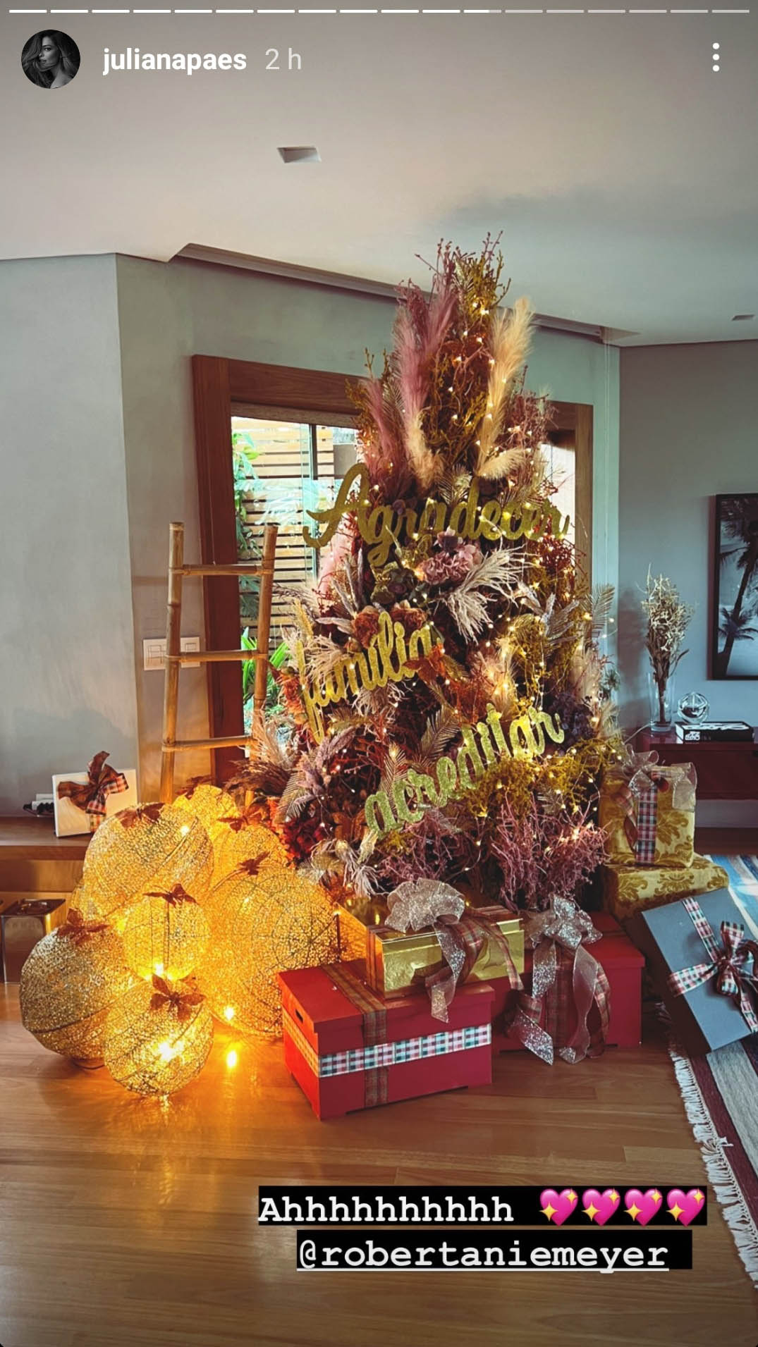 Juliana Paes mostra sua árvore de Natal