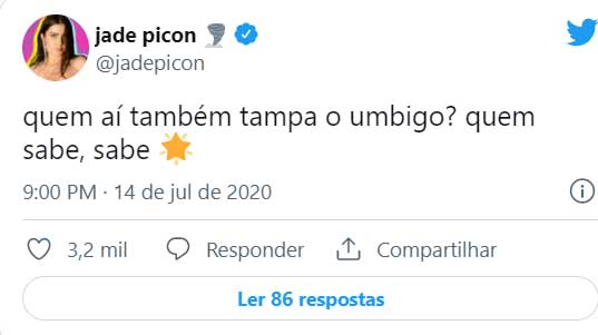 Jade Picon fez tweet
