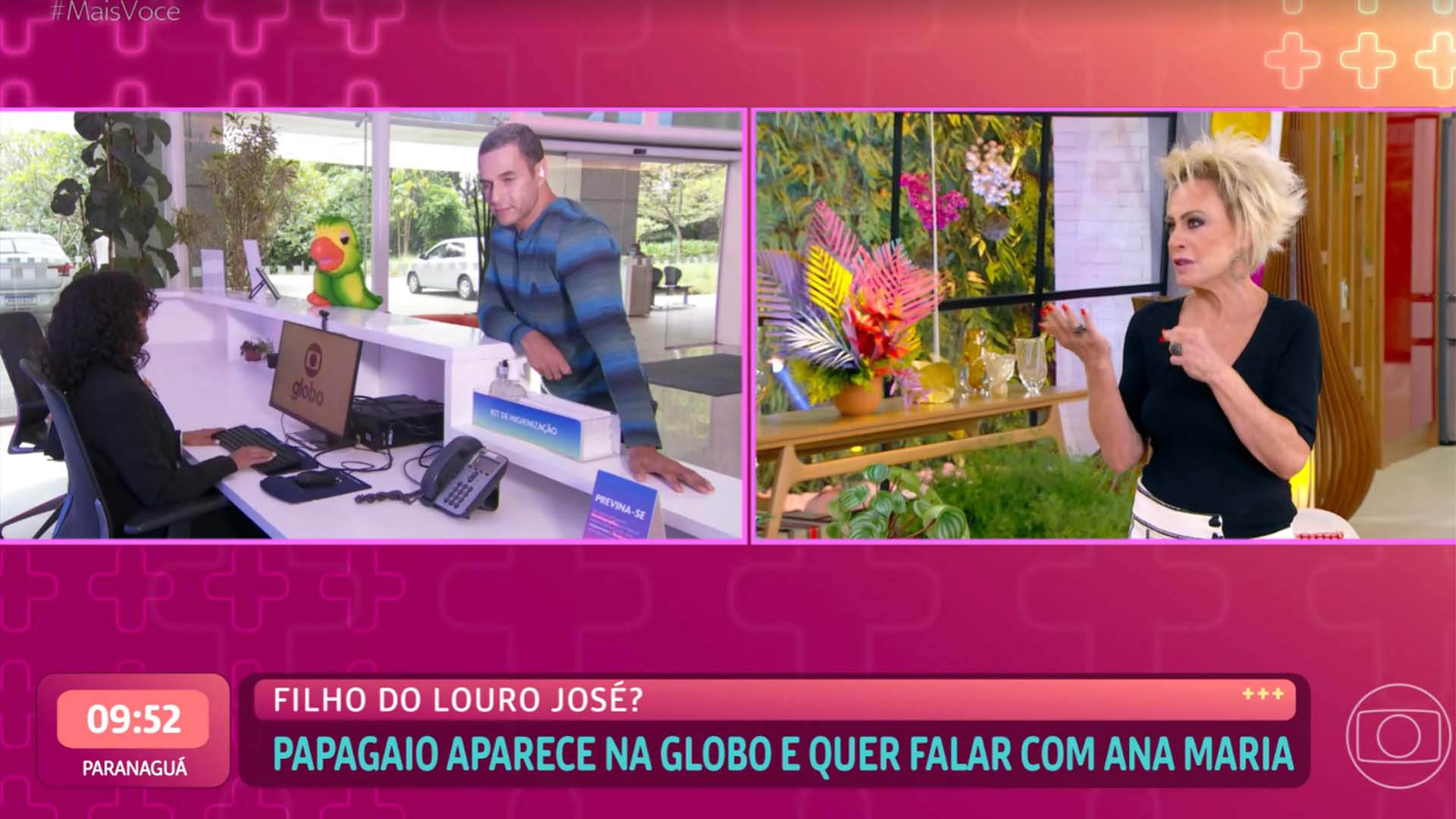 Ana Maria Braga interage com boneco que diz ser o filho de Louro José