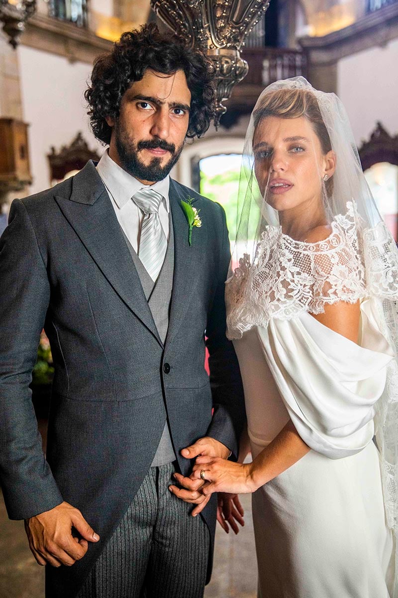 Casamento de Madeleine (Bruna Linzmeyer) e José Leôncio (Renato Góes) na novela Pantanal