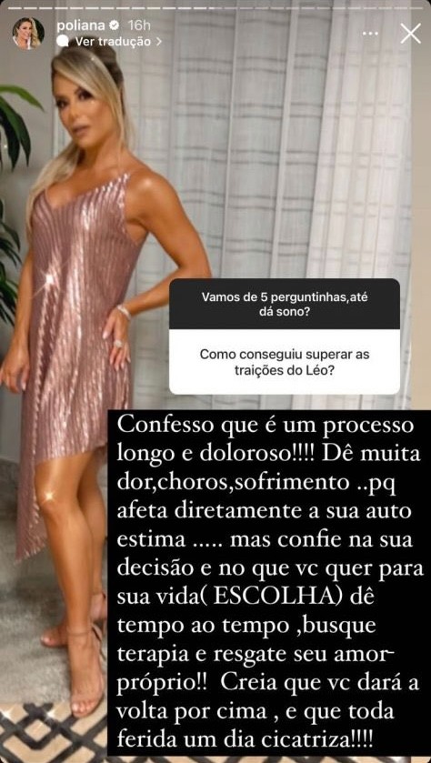 Poliana Rocha fala como superou traições de Leonardo (Reprodução/Instagram)