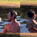 Silvero Pereira e José Loreto se divertem em rio no Pantanal (Reprodução/Instagram)