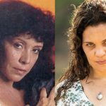 Ângela Leal como Maria Bruaca em 1990 e Isabel Teixeira no remake de 'Pantanal' (Reprodução/TV Globo)