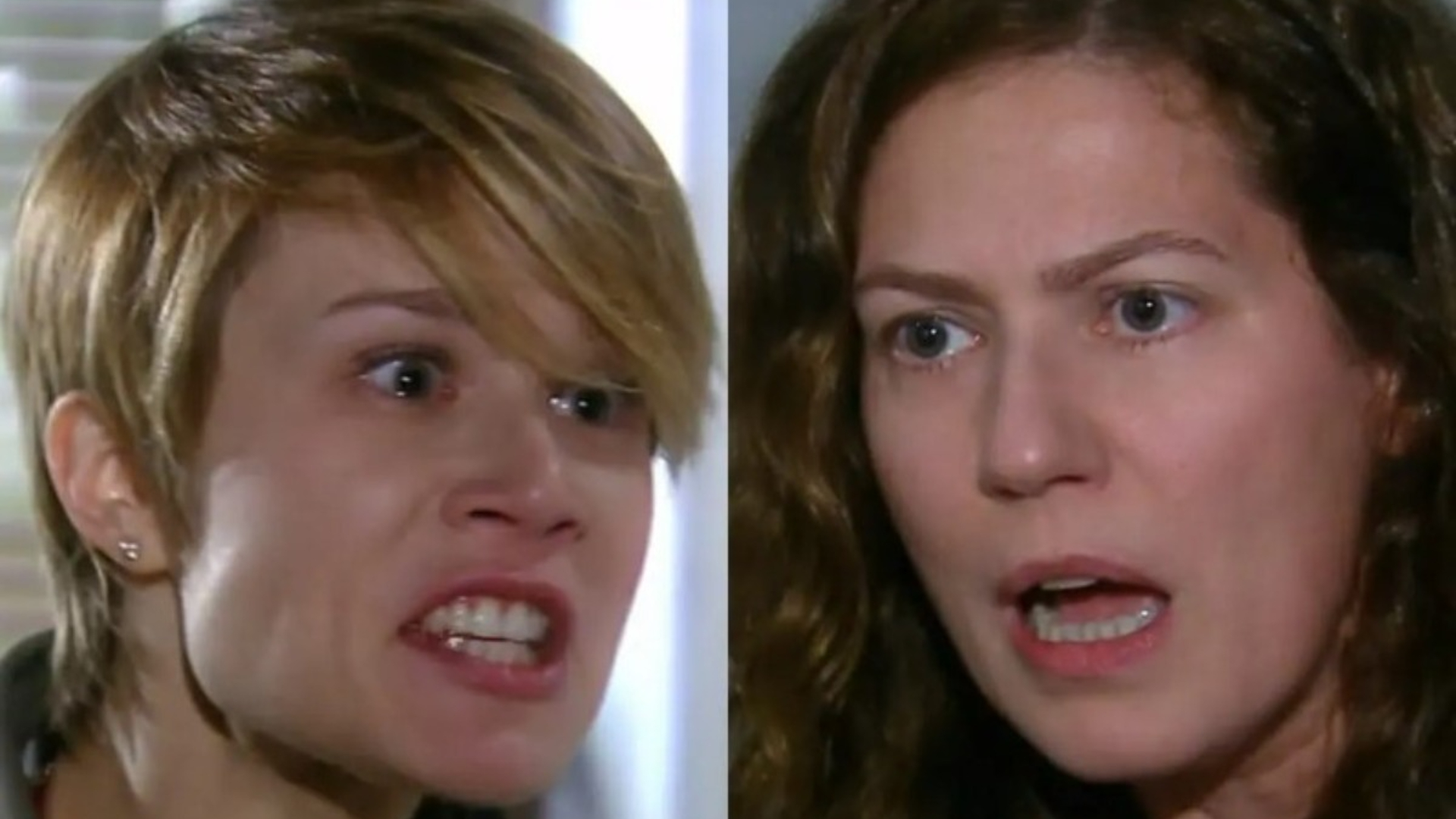 Lara (Mariana Ximenes) e Flora (Patrícia Pillar) - Créditos: Reprodução/Globo