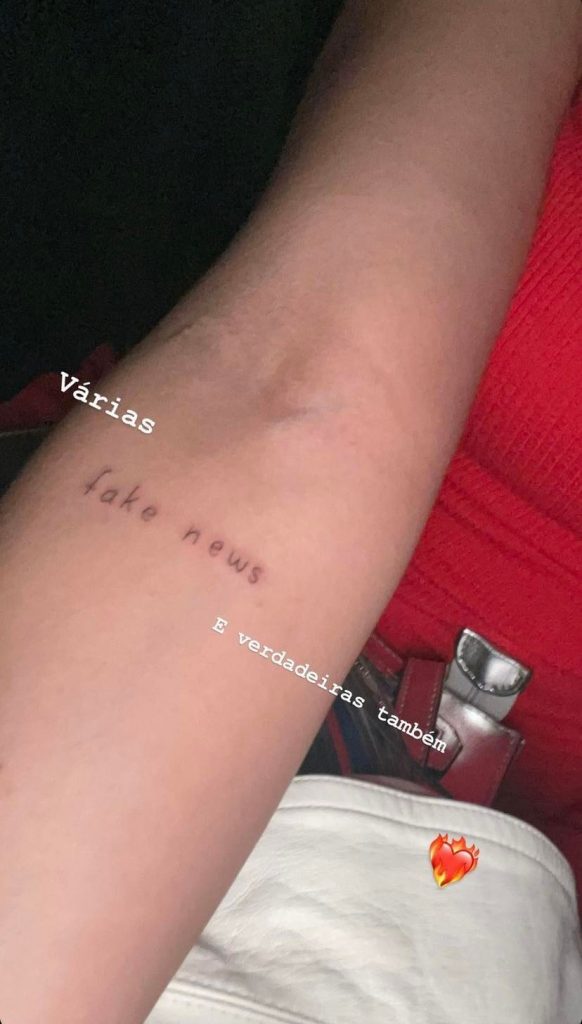 Ex-BBB Larissa mostra nova tatuagem
