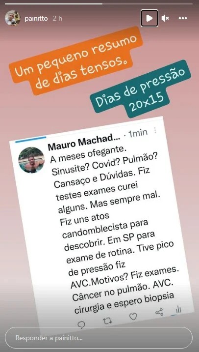 Mauro Machado, pai de Anitta, comenta estado de saúde (Reprodução/Instagram)