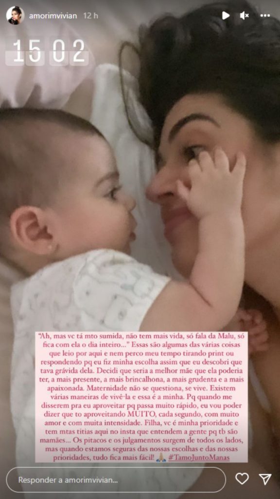 Story de Vivian Amorim. Reprodução/Instagram