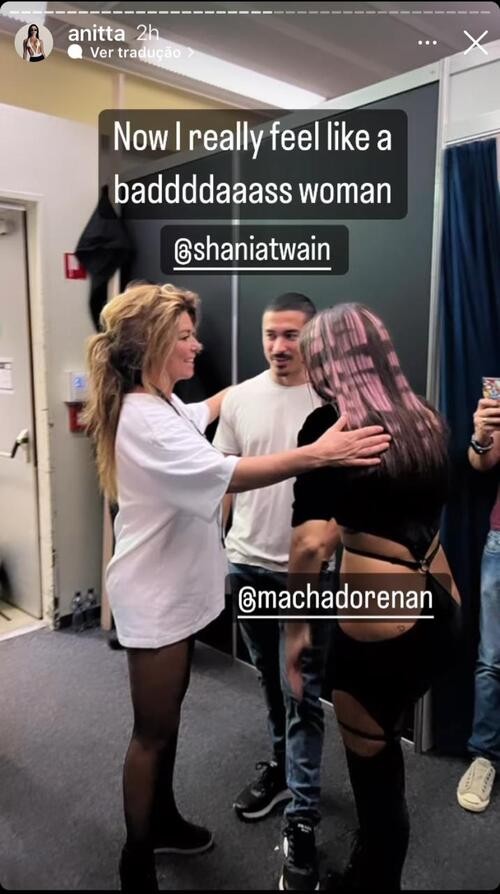 Anitta mostra encontro com a cantora canadense Shania Twain (Reprodução/Instagram)