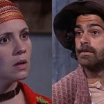 Petruchio (Eduardo Moscovis) e Catarina (Adriana Esteves) - Créditos: Reprodução/ Globo