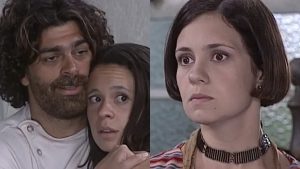 Petruchio (Eduardo Moscovis), Lindinha (Vanessa Gerbelli) e Catarina (Adriana Esteves) - Créditos: Reprodução/ Globo