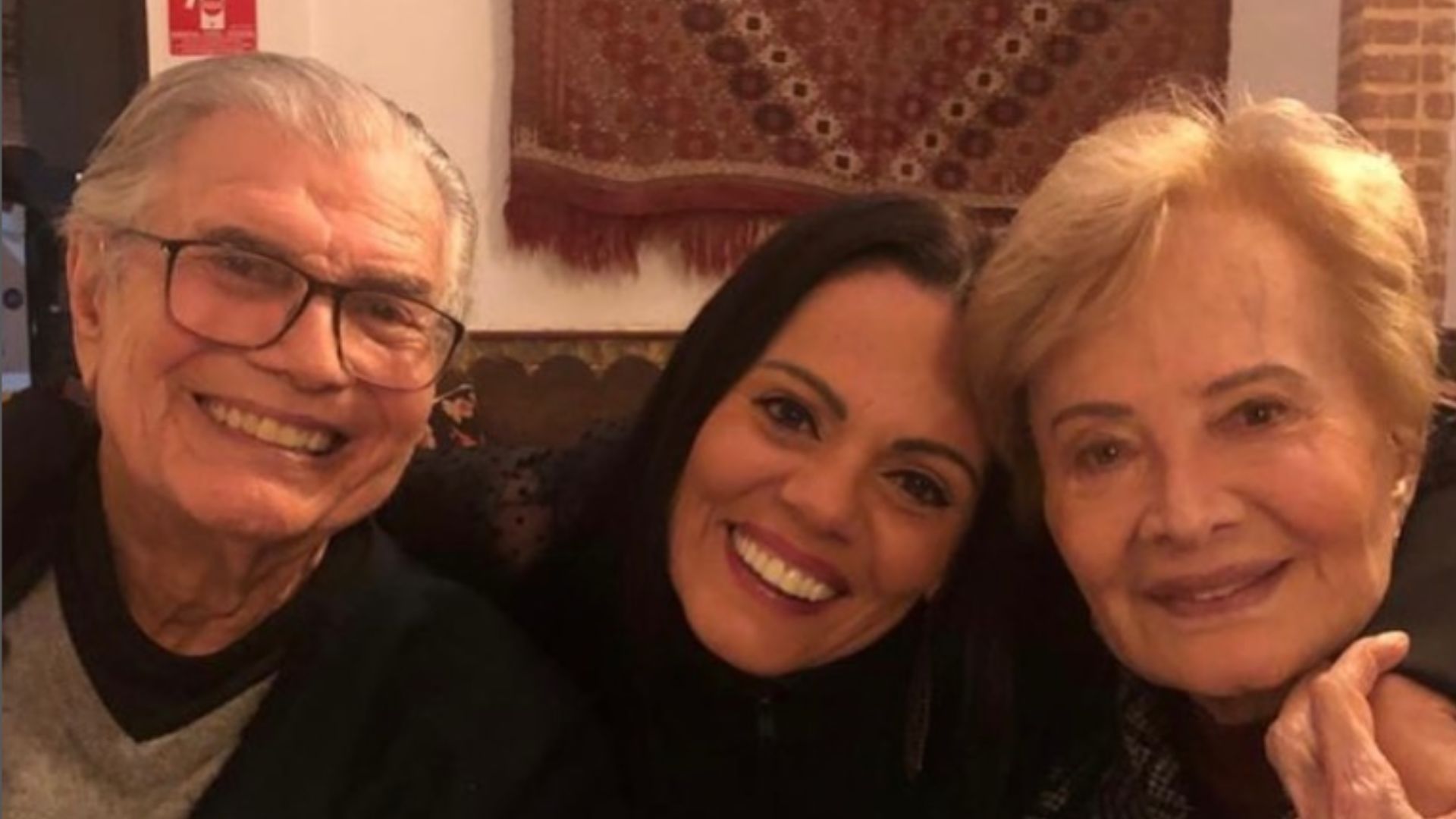 Tarcisio Meira, Mocita Fagundes e Gloria Menezes. Reprodução/Instagram