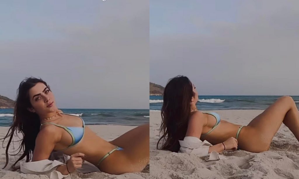 Jade Picon agita web ao usar biquíni cavadíssimo na praia