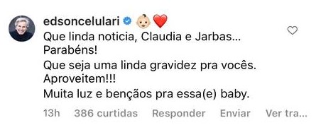 Edson Celulari parabeniza Claudia Raia (Reprodução/Instagram)