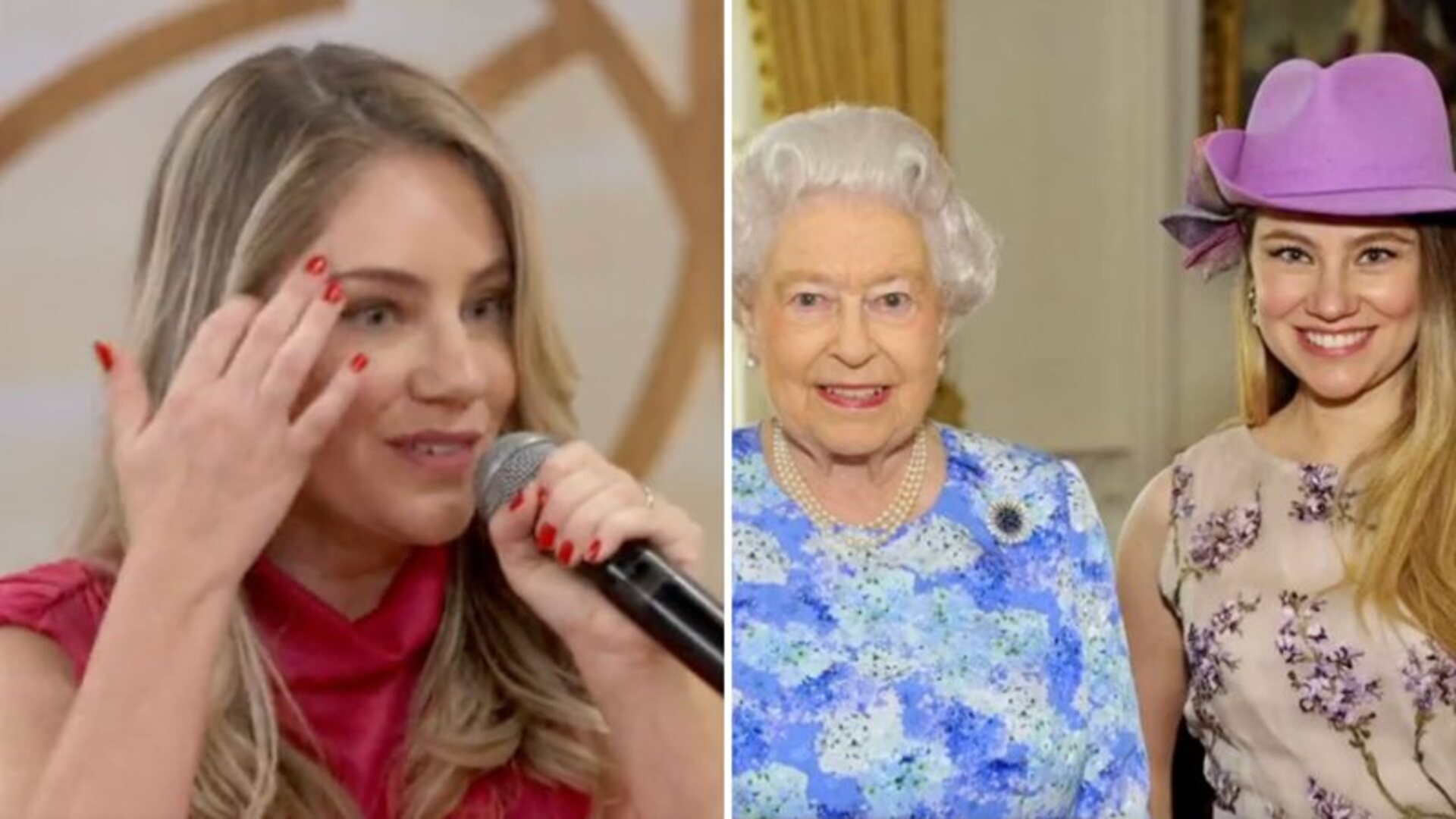 Juliana Baroni e Rainha Elizabeth II. Reprodução/Instagram