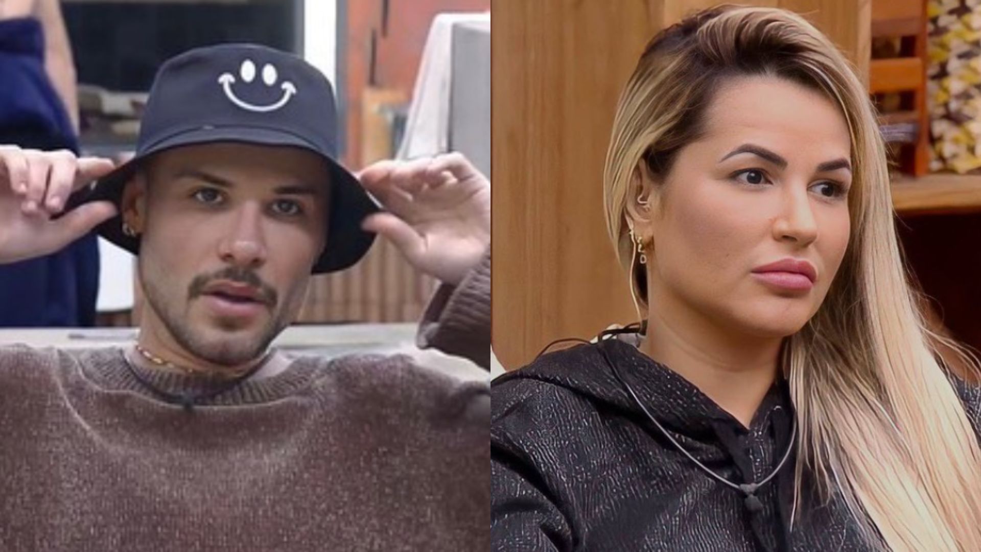 Alex e Deolane em 'A Fazenda'. Reprodução/PlayPlus