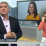 Apresentadores do 'Bom dia Rio' emocionados ao falar de Susana Naspolini. Foto: Reprodução/Globo
