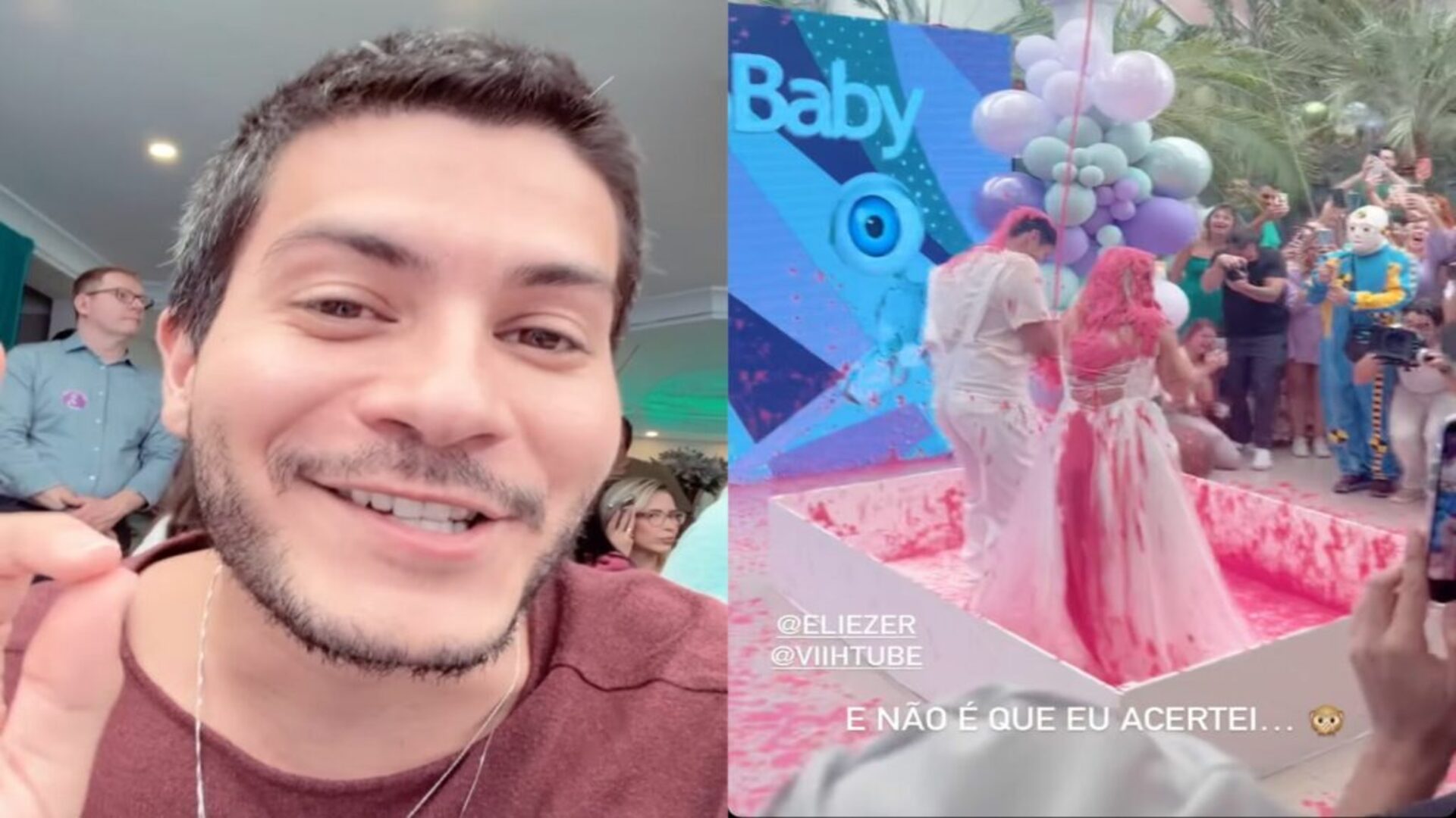 Arthur Aguiar no chá de Viih Tube e Eliezer (Crédito: Reprodução/Instagram)