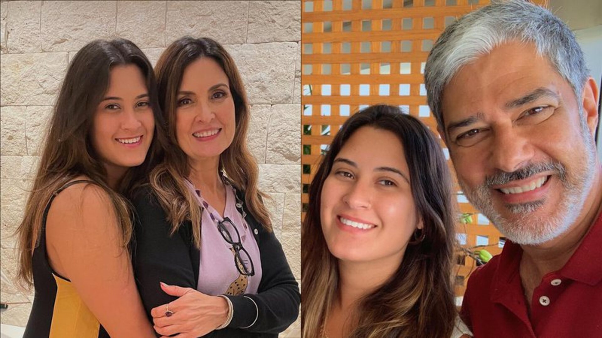 Fátima Fernandes, William Bonner e Bia Bonemer (Crédito: Reprodução/Instagram)